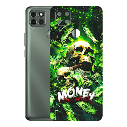 Motorola Phone Skins (All Models) - Skull Money - 3D Embossed Finish (L-303) Motorola Moto G9 Power