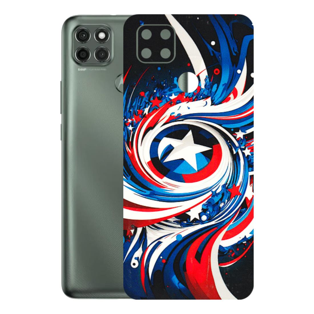 Motorola Phone Skins (All Models) - Captain America Logo - 3D Embossed Finish (L-307) Motorola Moto G9 Power