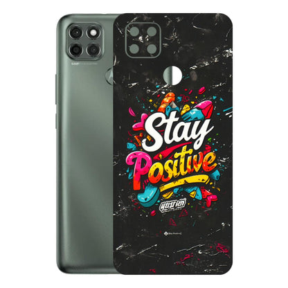 Motorola Phone Skins (All Models) - Stay Positive Black - 3D Embossed Finish (L-31) Motorola Moto G9 Power