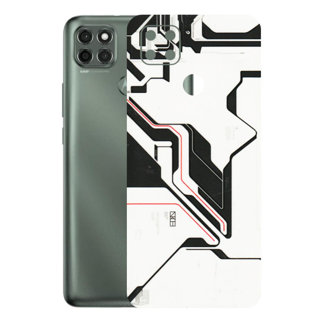 Motorola Phone Skins (All Models) - White Techy Logo - 3D Embossed Finish (L-312) Motorola Moto G9 Power