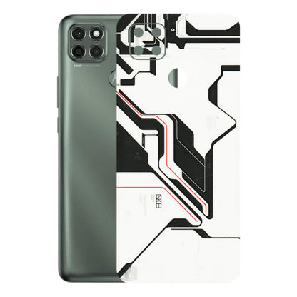 Motorola Phone Skins (All Models) - White Techy Logo - 3D Embossed Finish (L-312) Motorola Moto G9 Power