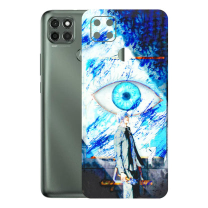 Motorola Phone Skins (All Models) - Anime Sea Blue Eye - 3D Embossed Finish (L-318) Motorola Moto G9 Power