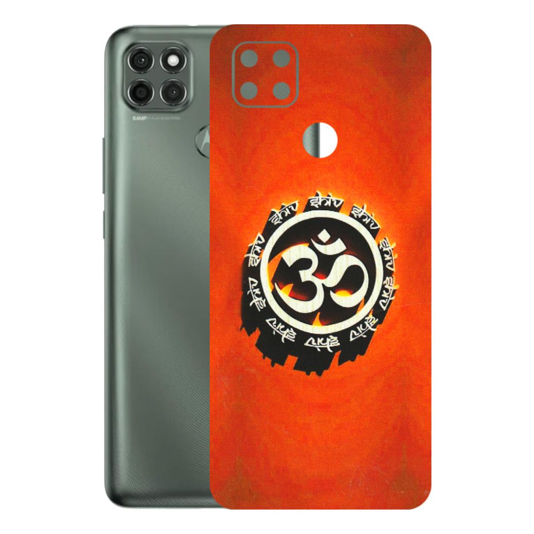 Motorola Phone Skins (All Models) - Aum Shiv Orange - 3D Embossed Finish (L-32) Motorola Moto G9 Power