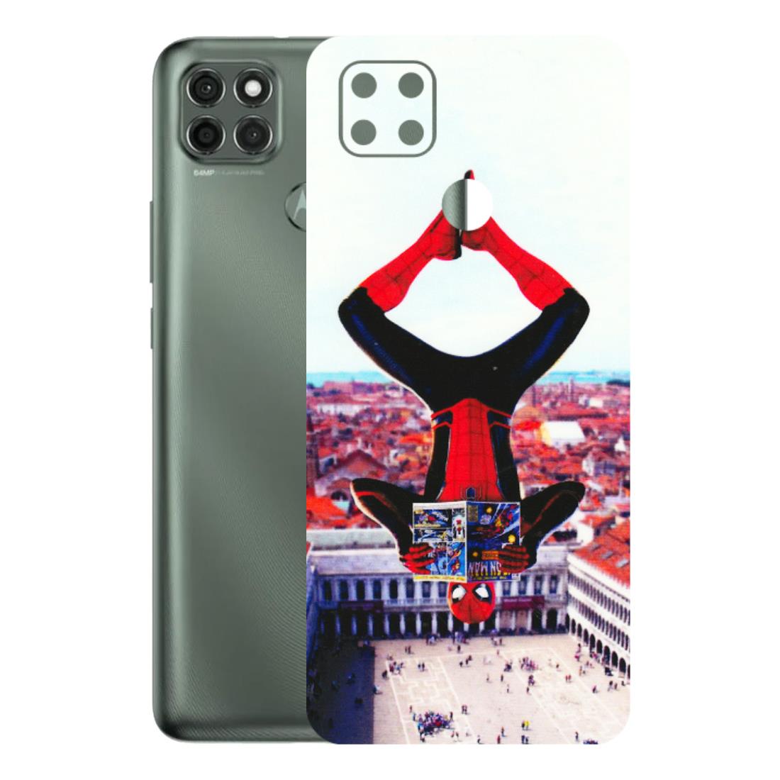 Motorola Phone Skins (All Models) - Spiderman Hanging - 3D Embossed Finish (L-53) Motorola Moto G9 Power
