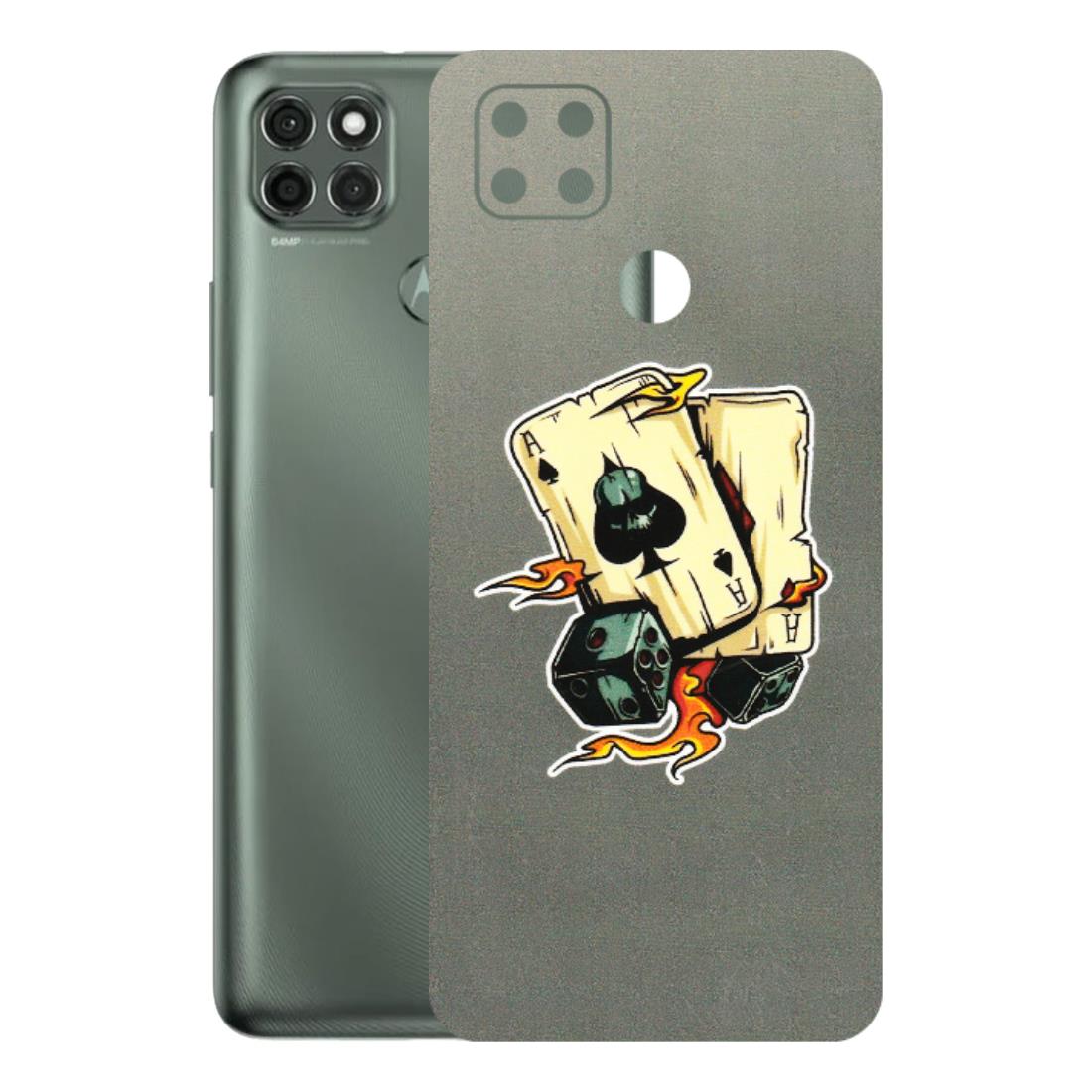 Motorola Phone Skins (All Models) - Grey Cards Of Ace - 3D Embossed Finish (L-77) Motorola Moto G9 Power