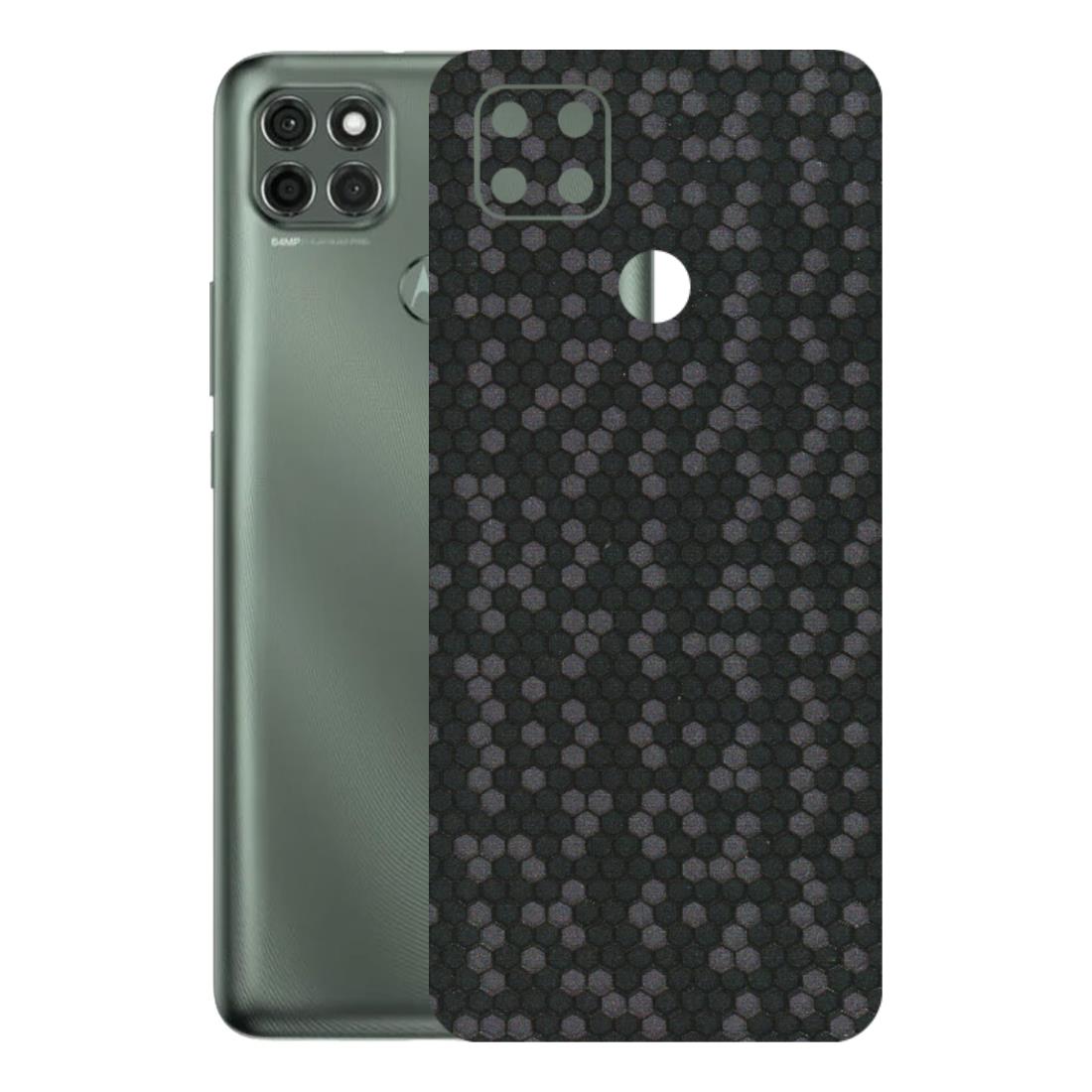 Motorola Phone Skins (All Models) - Black Grey Honeycomb Sober - 3D Embossed Finish (L-85) Motorola Moto G9 Power