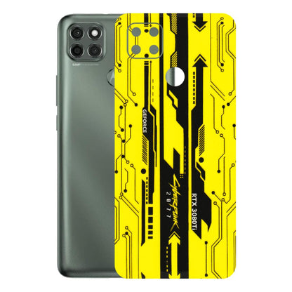Motorola Phone Skins (All Models) - Yellow Cyberpunk - 3D Embossed Finish (L-93) Motorola Moto G9 Power