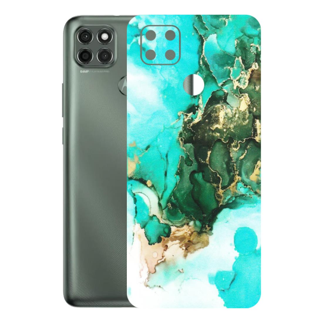 Motorola Phone Skins (All Models) - The Blue Gold Marble - Matte Finish (M-124) Motorola Moto G9 Power