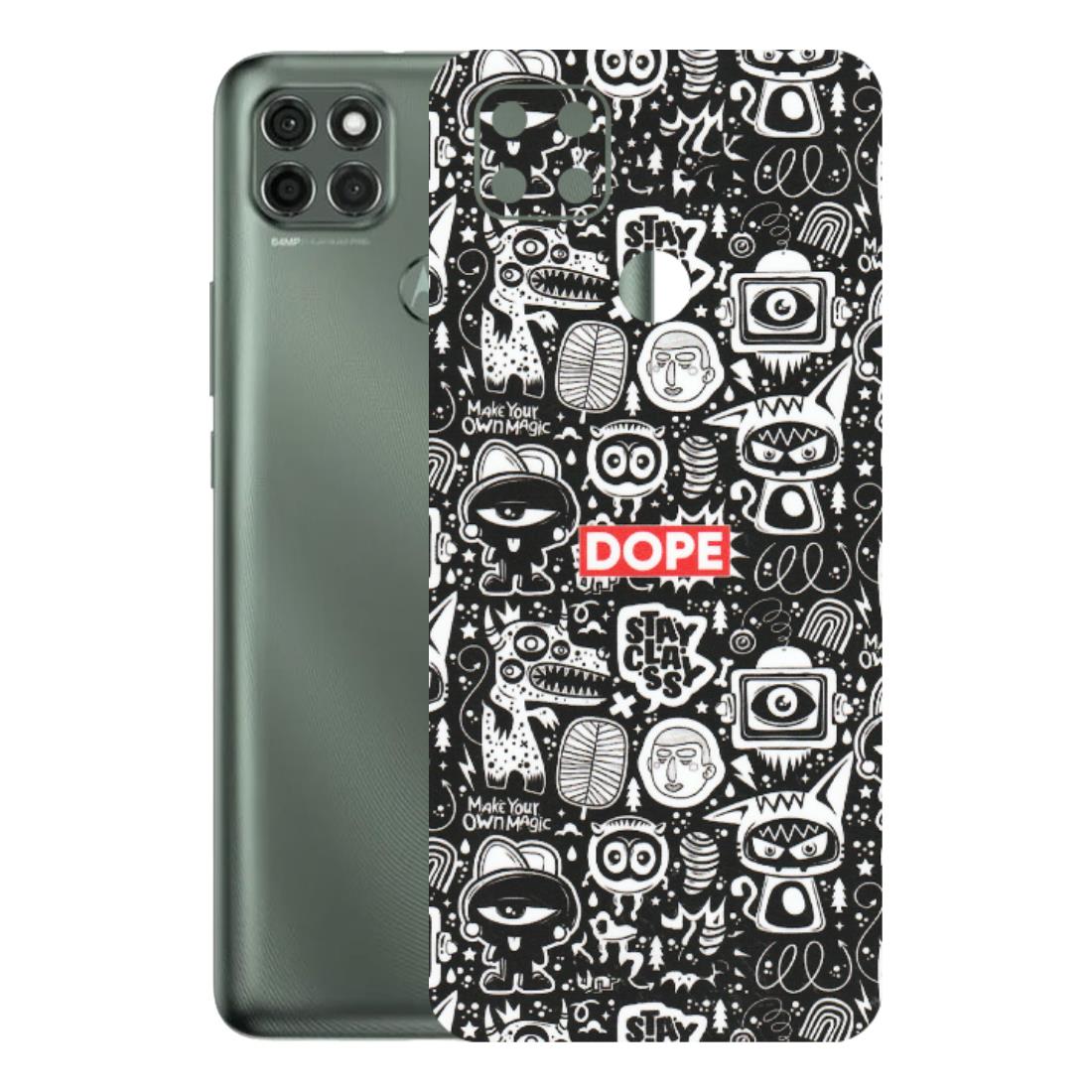 Motorola Phone Skins (All Models) - Dope Stay Classy Black Doodles - Matte Finish (M-126) Motorola Moto G9 Power
