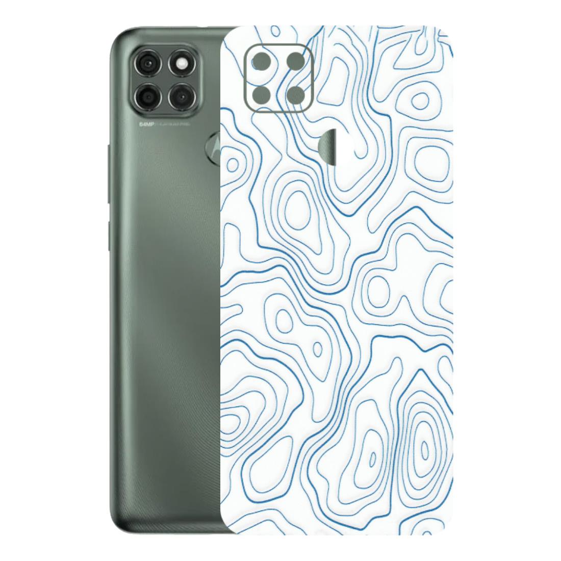 Motorola Phone Skins (All Models) - Blue And White Swirls - Matte Finish (M-139) Motorola Moto G9 Power