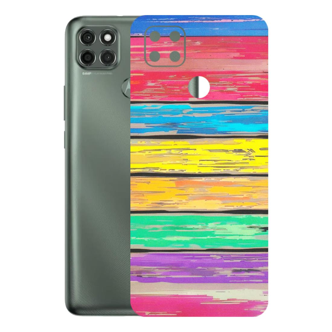 Motorola Phone Skins (All Models) - Multi Colour Wooden Wall - Matte Finish (M-96) Motorola Moto G9 Power