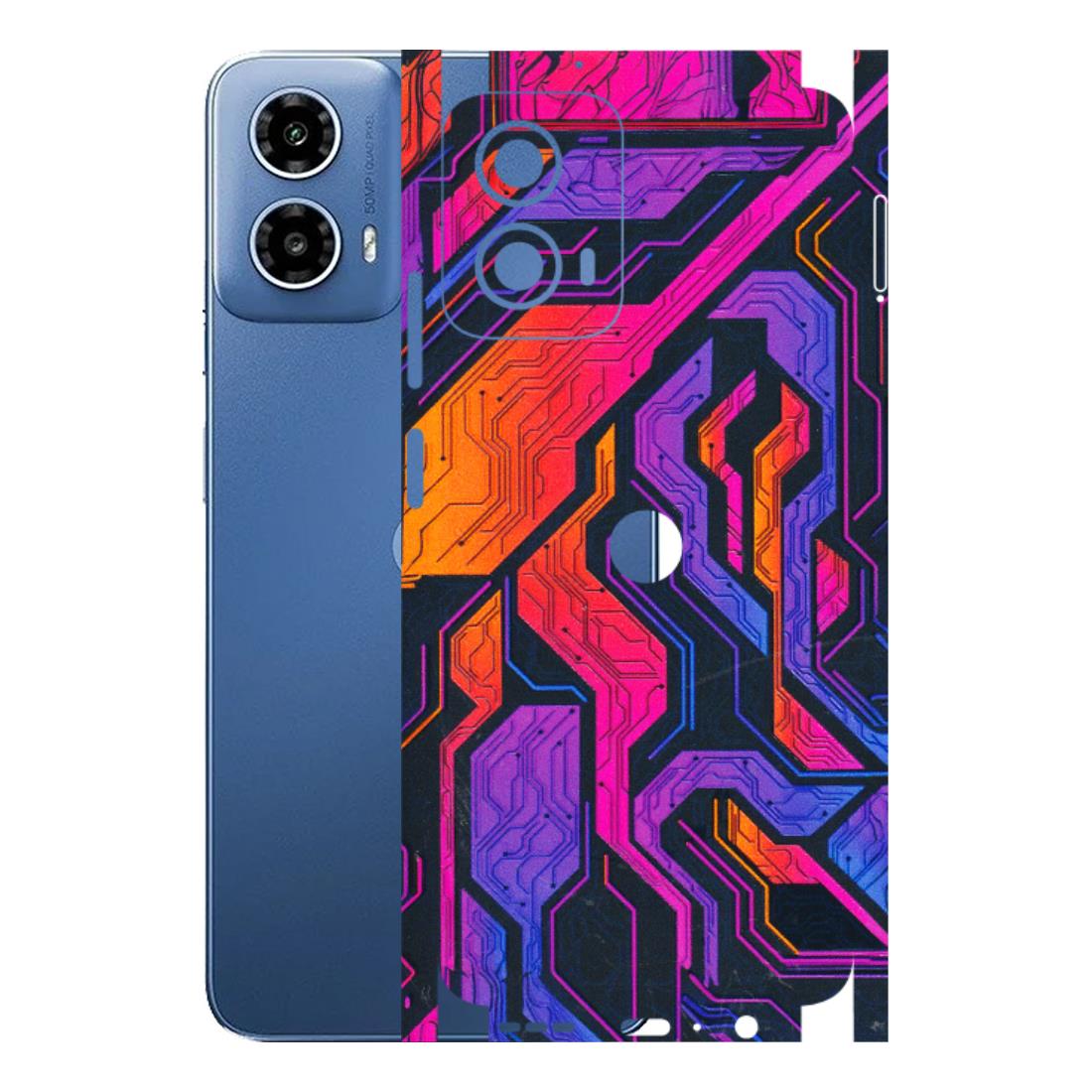 Motorola Phone Skins (All Models) - Tech Circuits Futuristic - 3D Embossed Finish (L-07) Motorola Moto G 34 (5G)