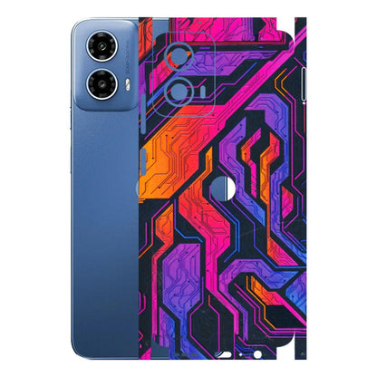 Motorola Phone Skins (All Models) - Tech Circuits Futuristic - 3D Embossed Finish (L-07) Motorola Moto G 34 (5G)