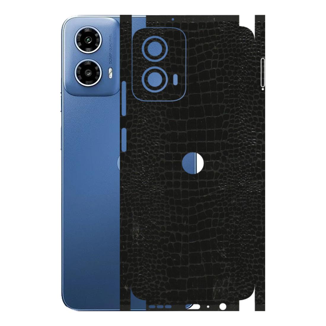 Motorola Phone Skins (All Models) - Snake Leather Black - 3D Embossed Finish (L-107) Motorola Moto G 34 (5G)