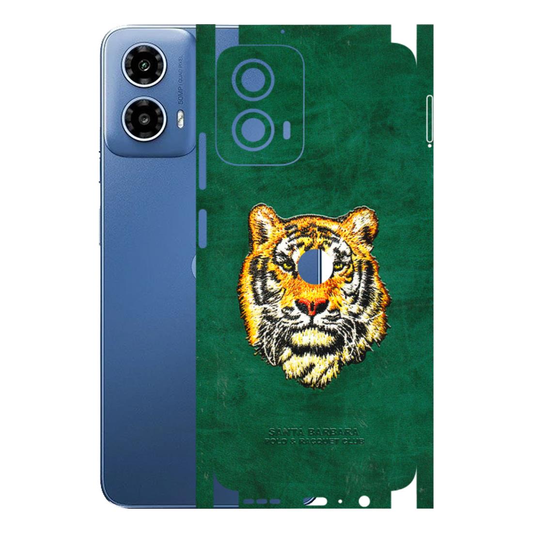 Motorola Phone Skins (All Models) - Leather Feel Tiger - 3D Embossed Finish (L-111) Motorola Moto G 34 (5G)
