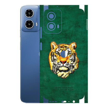 Motorola Phone Skins (All Models) - Leather Feel Tiger - 3D Embossed Finish (L-111) Motorola Moto G 34 (5G)