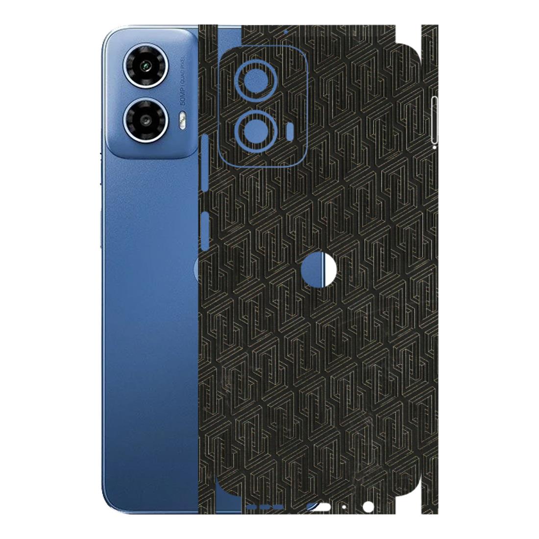 Motorola Phone Skins (All Models) - Black Abstract Pattern - 3D Embossed Finish (L-117) Motorola Moto G 34 (5G)