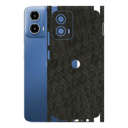 Motorola Phone Skins (All Models) - Black Abstract Pattern - 3D Embossed Finish (L-117) Motorola Moto G 34 (5G)