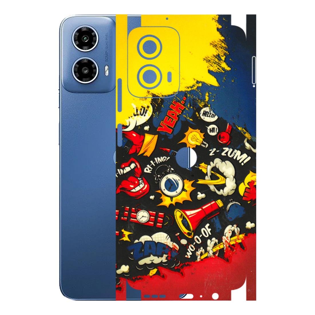Motorola Phone Skins (All Models) - Pacific Doodle Art - 3D Embossed Finish (L-120) Motorola Moto G 34 (5G)