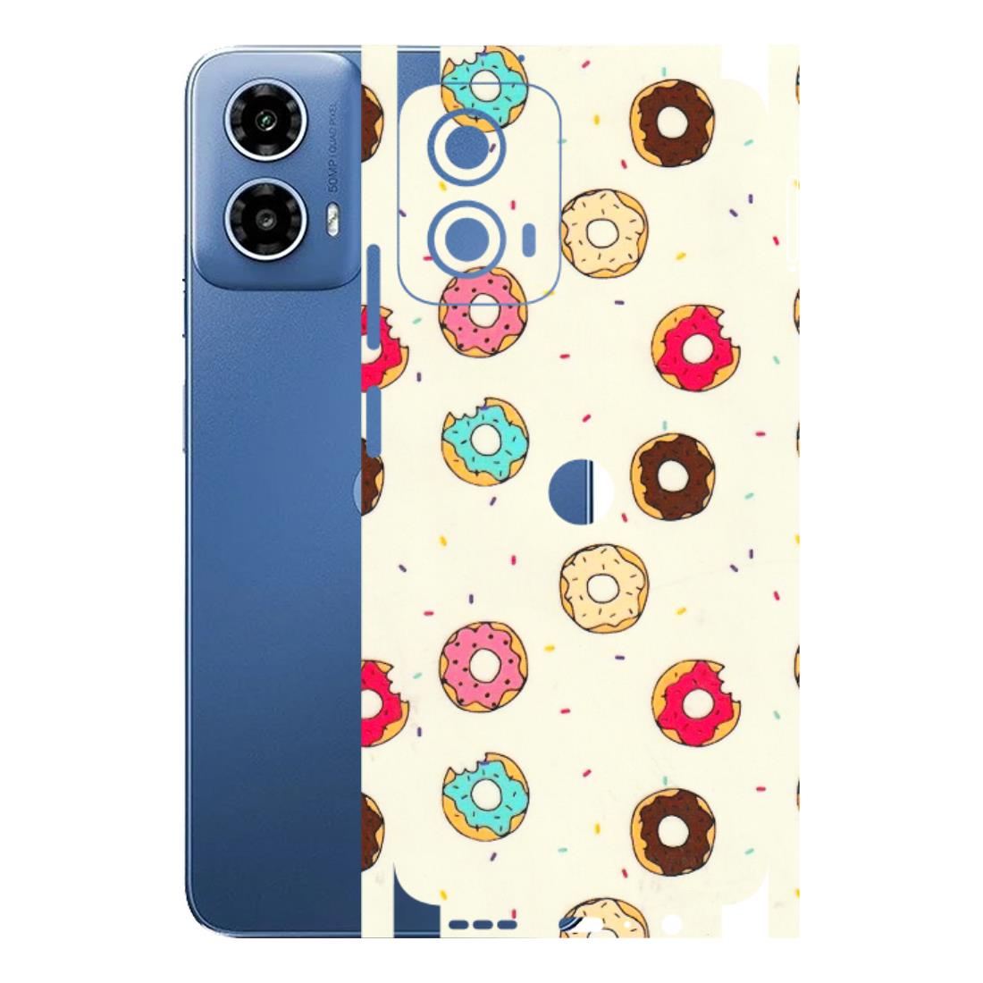 Motorola Phone Skins (All Models) - Mini Donuts Doodle Art - 3D Embossed Finish (L-122) Motorola Moto G 34 (5G)