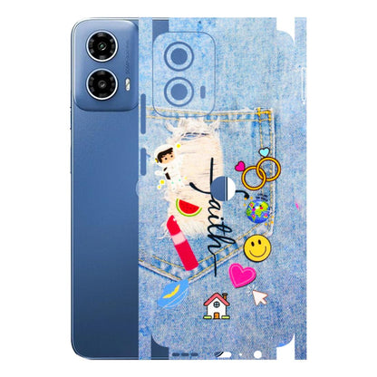 Motorola Phone Skins (All Models) - Denim Jeans Pocket - 3D Embossed Finish (L-134) Motorola Moto G 34 (5G)