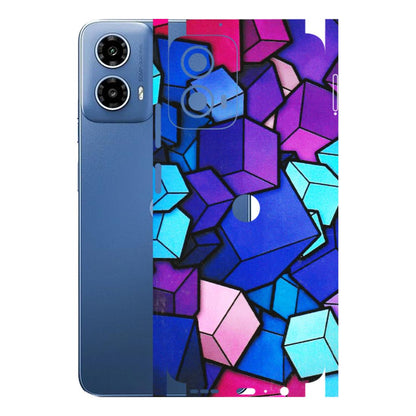 Motorola Phone Skins (All Models) - Cube Doodle - 3D Embossed Finish (L-141) Motorola Moto G 34 (5G)