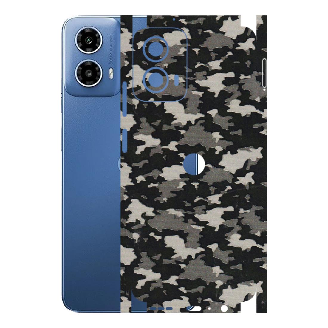 Motorola Phone Skins (All Models) - Black/Grey Camoflaunge - 3D Embossed Finish (L-142) Motorola Moto G 34 (5G)