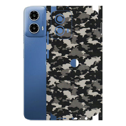 Motorola Phone Skins (All Models) - Black/Grey Camoflaunge - 3D Embossed Finish (L-142) Motorola Moto G 34 (5G)