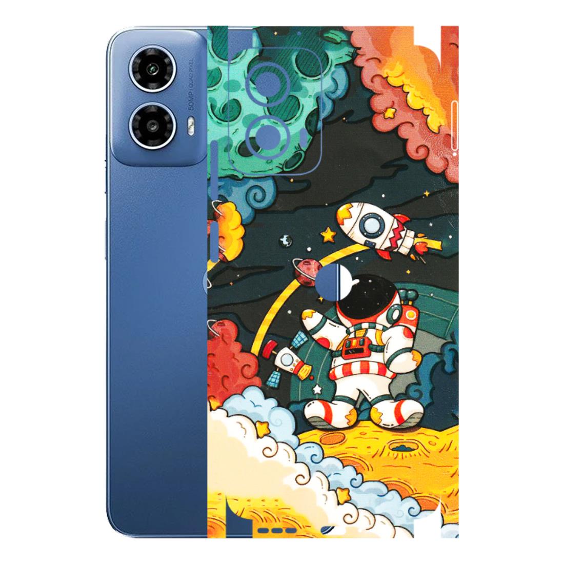 Motorola Phone Skins (All Models) - Astronauts & Spaceship - 3D Embossed Finish (L-145) Motorola Moto G 34 (5G)