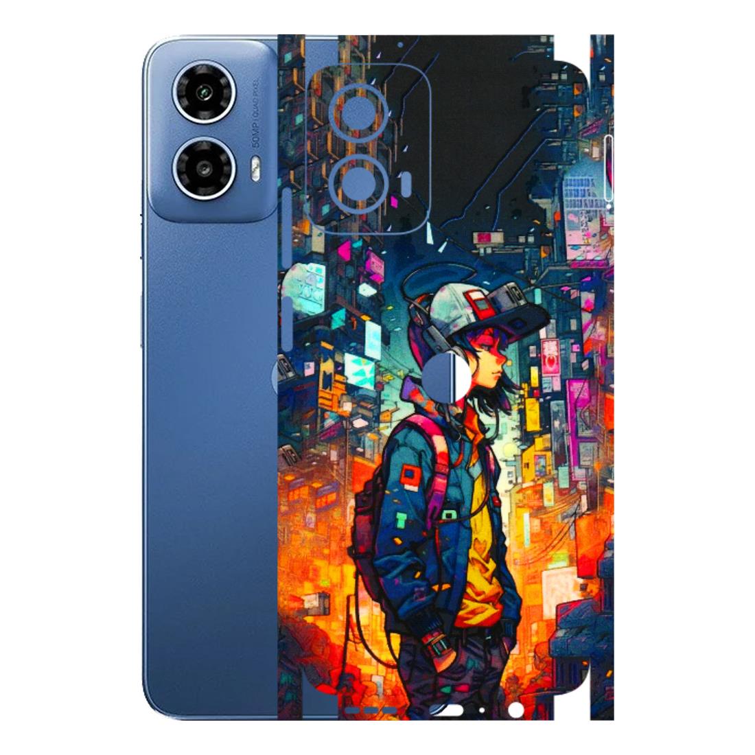 Motorola Phone Skins (All Models) - Street Anime Guy - 3D Embossed Finish (L-158) Motorola Moto G 34 (5G)