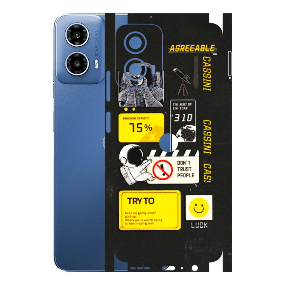 Motorola Phone Skins (All Models) - Black Cassini - 3D Embossed Finish (L-161) Motorola Moto G 34 (5G)
