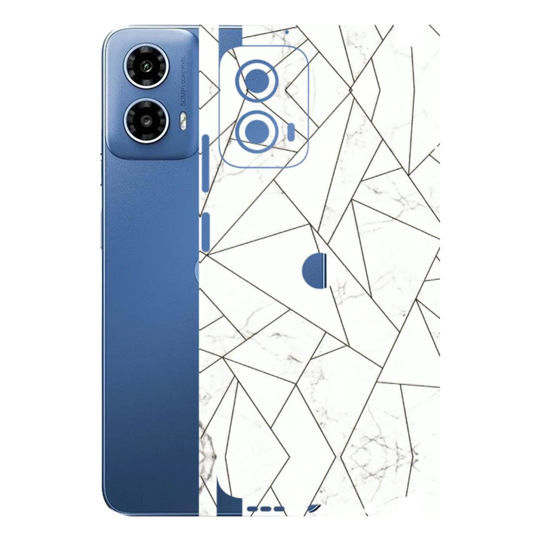Motorola Phone Skins (All Models) - Luxury White Marble Effect - 3D Embossed Finish (L-168) Motorola Moto G 34 (5G)