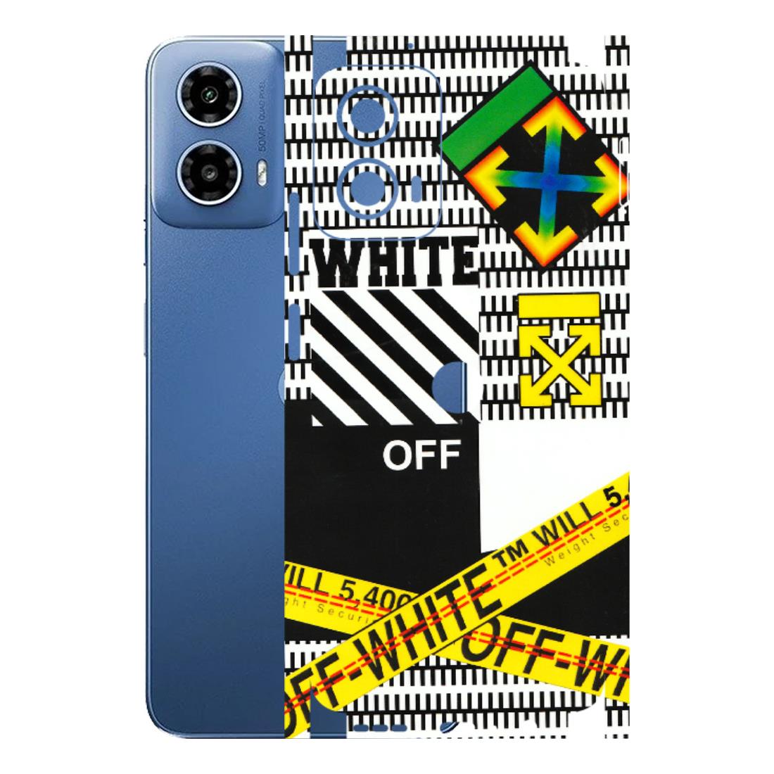 Motorola Phone Skins (All Models) - White Off Abstract - 3D Embossed Finish (L-172) Motorola Moto G 34 (5G)