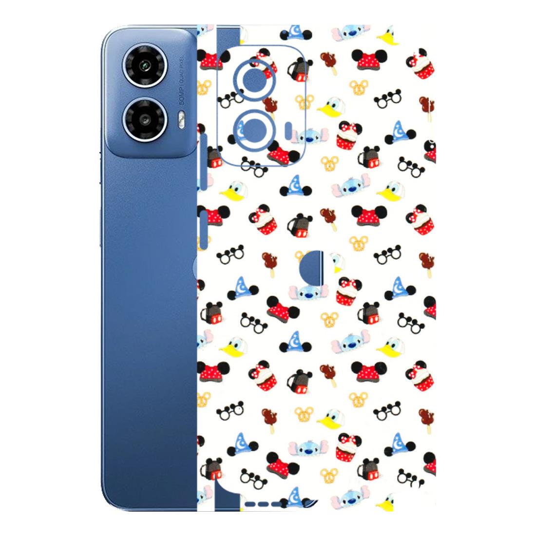Motorola Phone Skins (All Models) - Minnie Mouse & Donald Doodles s - 3D Embossed Finish (L-194) Motorola Moto G 34 (5G)