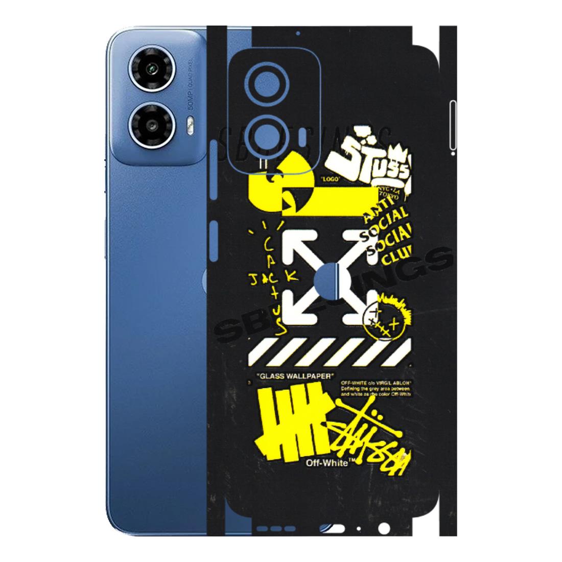 Motorola Phone Skins (All Models) - Anti Social Graffiti - 3D Embossed Finish (L-198) Motorola Moto G 34 (5G)