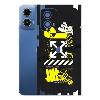 Motorola Phone Skins (All Models) - Anti Social Graffiti - 3D Embossed Finish (L-198) Motorola Moto G 34 (5G)