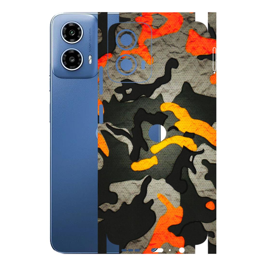 Motorola Phone Skins (All Models) - Orange Camouflage - 3D Embossed Finish (L-204) Motorola Moto G 34 (5G)