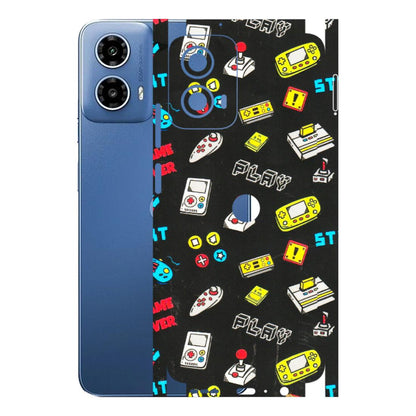 Motorola Phone Skins (All Models) - Gaming Doodles - 3D Embossed Finish (L-224) Motorola Moto G 34 (5G)