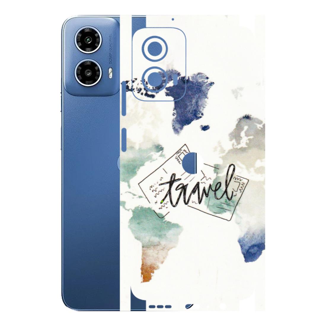 Motorola Phone Skins (All Models) - Travel The World - 3D Embossed Finish (L-232) Motorola Moto G 34 (5G)