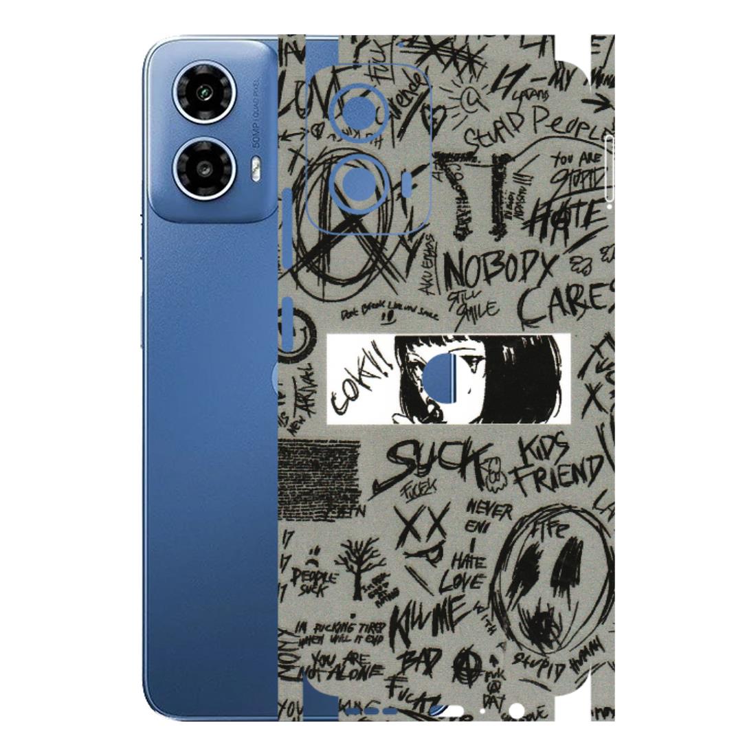 Motorola Phone Skins (All Models) - Never Have Love Anime - 3D Embossed Finish (L-260) Motorola Moto G 34 (5G)