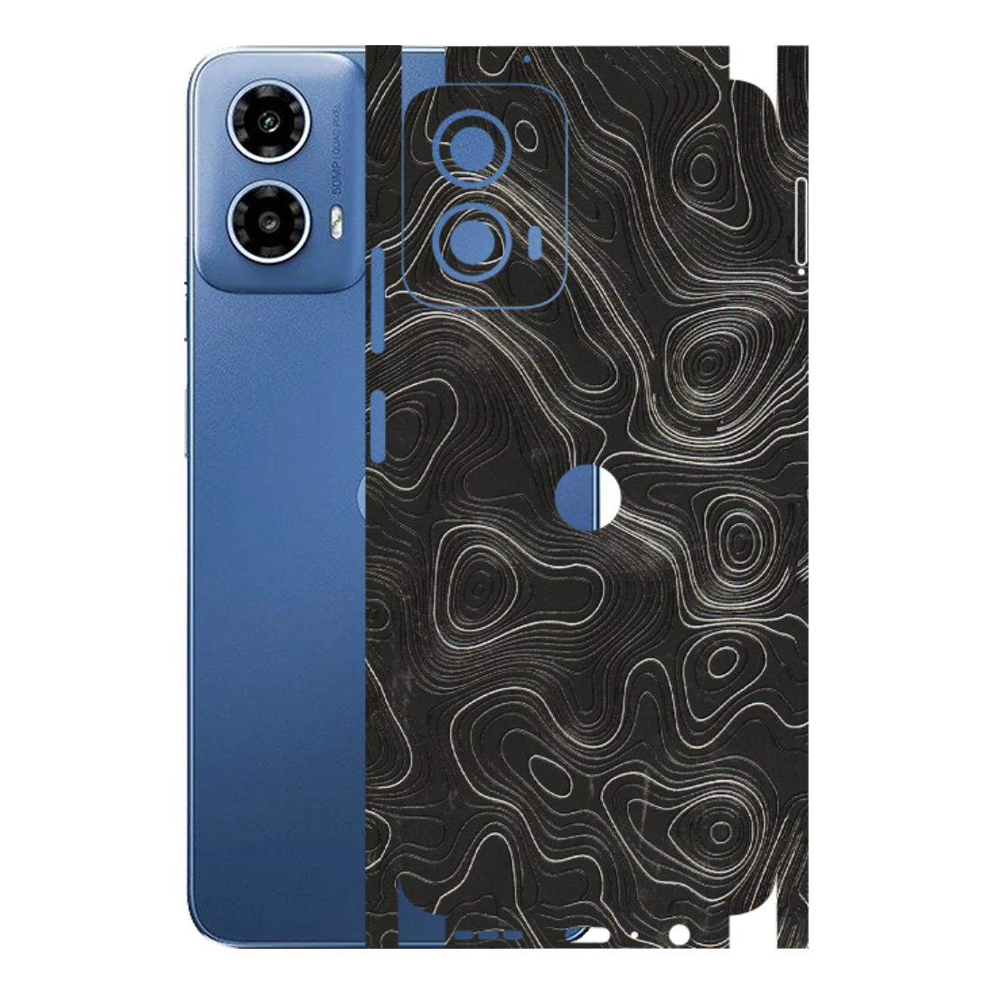 Motorola Phone Skins (All Models) - Abstract White Line Map - 3D Embossed Finish (L-269) Motorola Moto G 34 (5G)