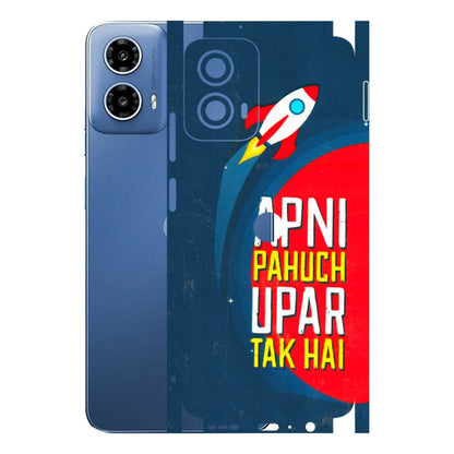 Motorola Phone Skins (All Models) - Apni Pahuch Upar Tak Hai - 3D Embossed Finish (L-276) Motorola Moto G 34 (5G)