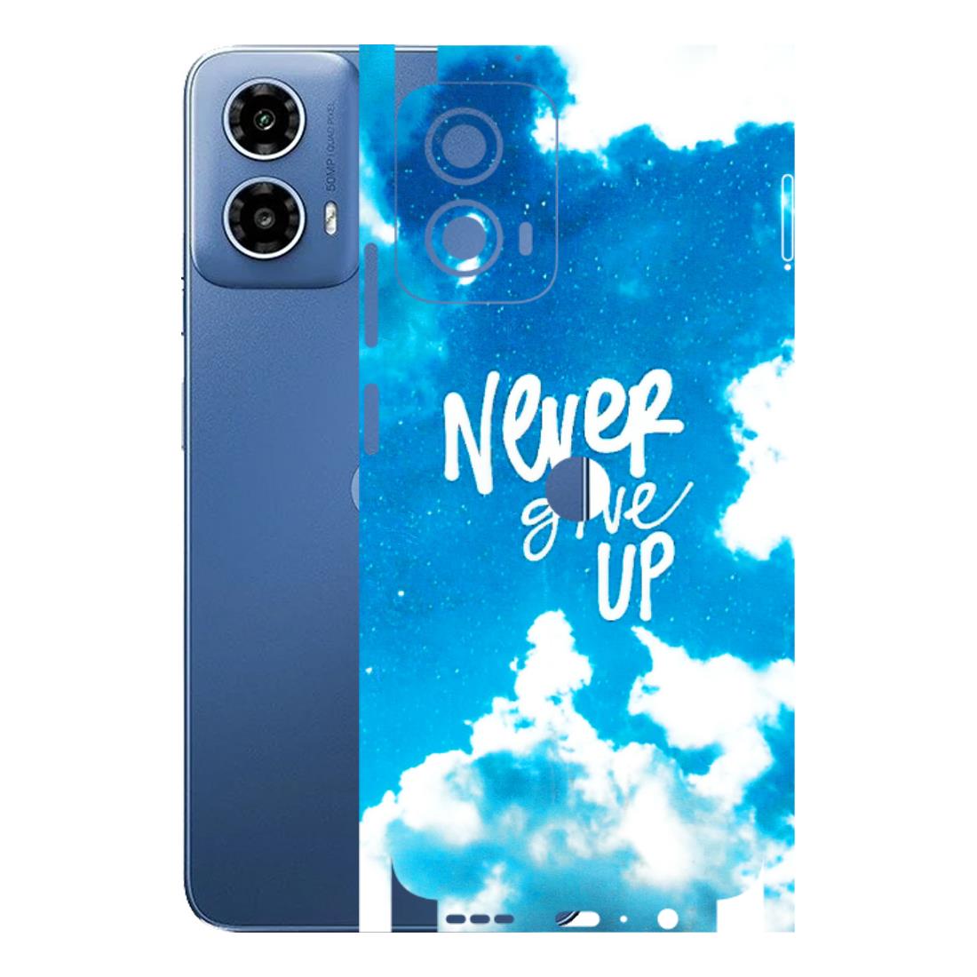 Motorola Phone Skins (All Models) - Never Give Up - 3D Embossed Finish (L-279) Motorola Moto G 34 (5G)