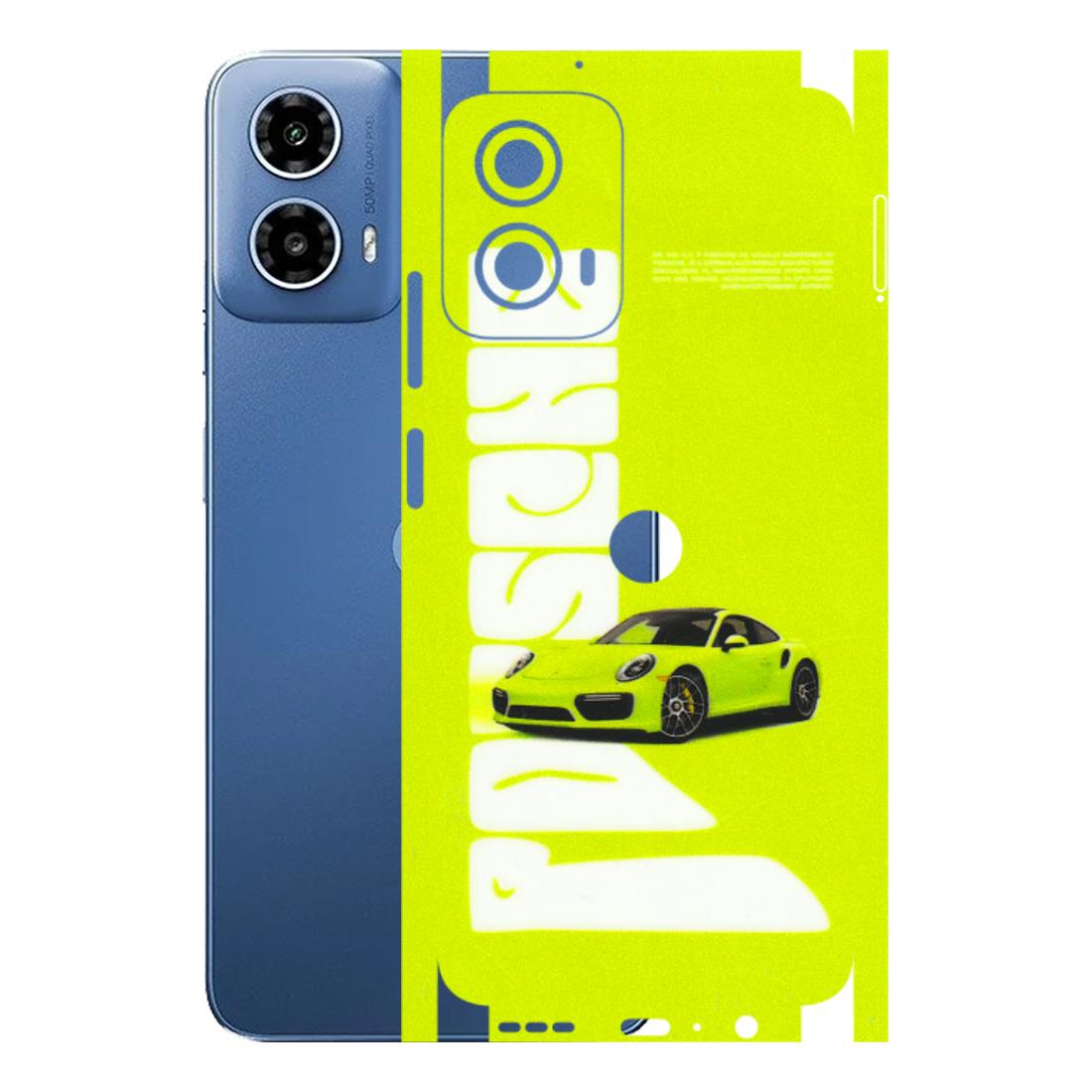 Motorola Phone Skins (All Models) - Lime Green Porche - 3D Embossed Finish (L-30) Motorola Moto G 34 (5G)