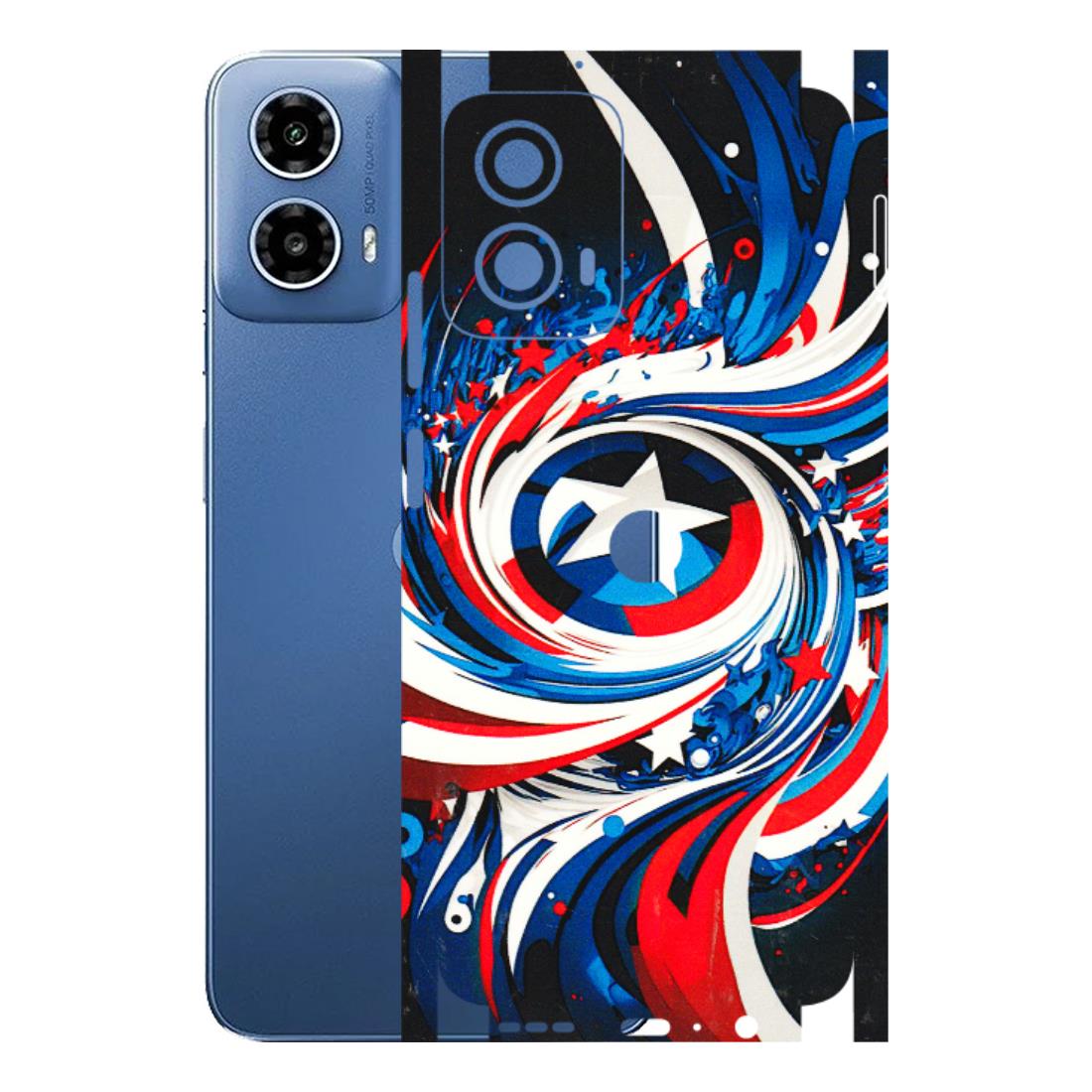 Motorola Phone Skins (All Models) - Captain America Logo - 3D Embossed Finish (L-307) Motorola Moto G 34 (5G)