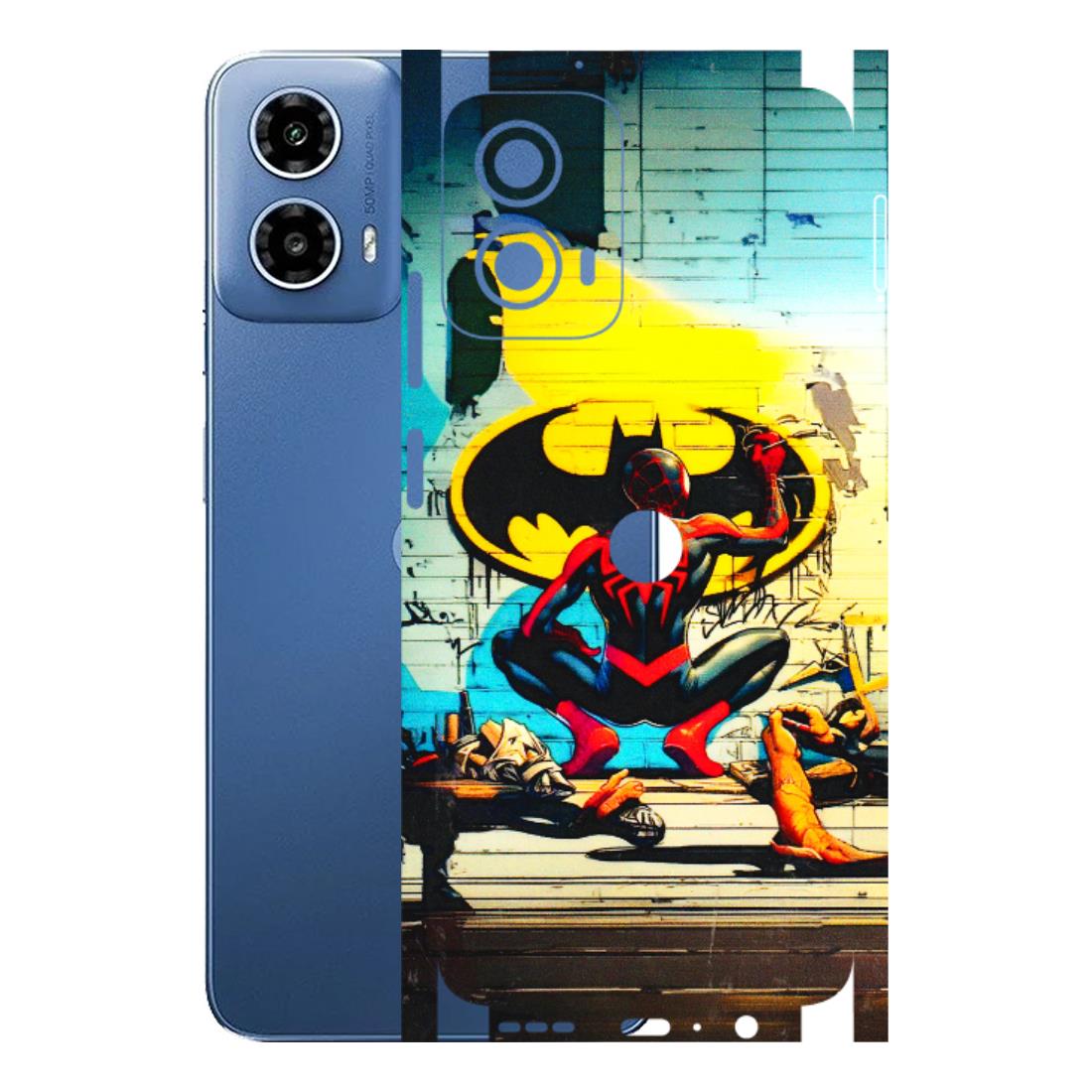 Motorola Phone Skins (All Models) - New Spiderman Bat Logo - 3D Embossed Finish (L-309) Motorola Moto G 34 (5G)