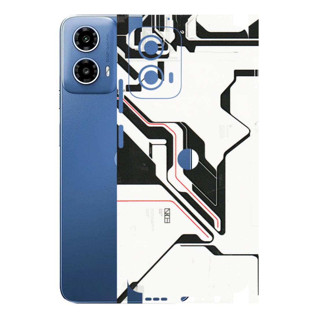 Motorola Phone Skins (All Models) - White Techy Logo - 3D Embossed Finish (L-312) Motorola Moto G 34 (5G)