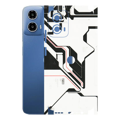 Motorola Phone Skins (All Models) - White Techy Logo - 3D Embossed Finish (L-312) Motorola Moto G 34 (5G)