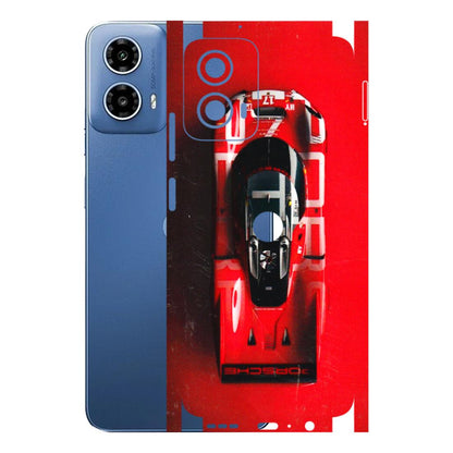 Motorola Phone Skins (All Models) - Red Porsche Car Logo - 3D Embossed Finish (L-315) Motorola Moto G 34 (5G)