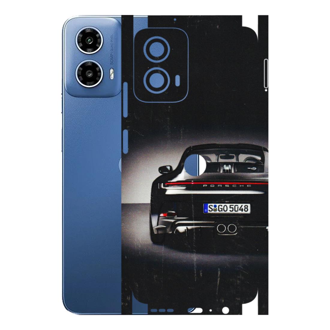Motorola Phone Skins (All Models) - New Black Porsche GT3 - 3D Embossed Finish (L-327) Motorola Moto G 34 (5G)